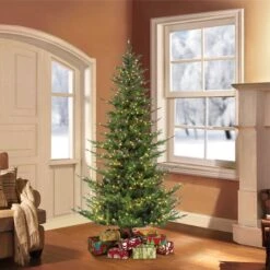 6.5ft. Pre-Lit Natural Fir Artificial Christmas Tree, Clear Lights 17 6.5ft. Pre-Lit Natural Fir Artificial Christmas Tree, Clear Lights -Holiday Glow D248498S 2