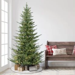 6.5ft. Pre-Lit Natural Fir Artificial Christmas Tree, Clear Lights 12 6.5ft. Pre-Lit Natural Fir Artificial Christmas Tree, Clear Lights -Holiday Glow D248498S 21