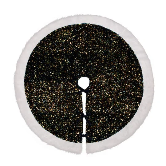 Glitzhome® 48" Navy Blue Sequin Christmas Tree Skirt 3 Glitzhome® 48" Navy Blue Sequin Christmas Tree Skirt