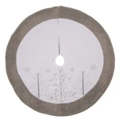 Glitzhome® 48" White Fleece Christmas Tree Skirt