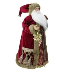 Northlight 18" Burgundy Santa Claus Christmas Tree Topper 7 Northlight 18" Burgundy Santa Claus Christmas Tree Topper -Holiday Glow D253704S 2