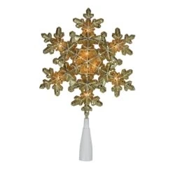 Northlight 9" Gold Lighted Snowflake Christmas Tree Topper -Holiday Glow D253705S 11