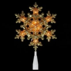 Northlight 9" Gold Lighted Snowflake Christmas Tree Topper -Holiday Glow D253705S 12