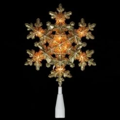 Northlight 9" Gold Lighted Snowflake Christmas Tree Topper -Holiday Glow D253705S 2