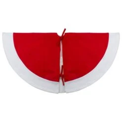 Northlight 46" Red & White Reindeer Embroidered Christmas Tree Skirt -Holiday Glow D253707S 14