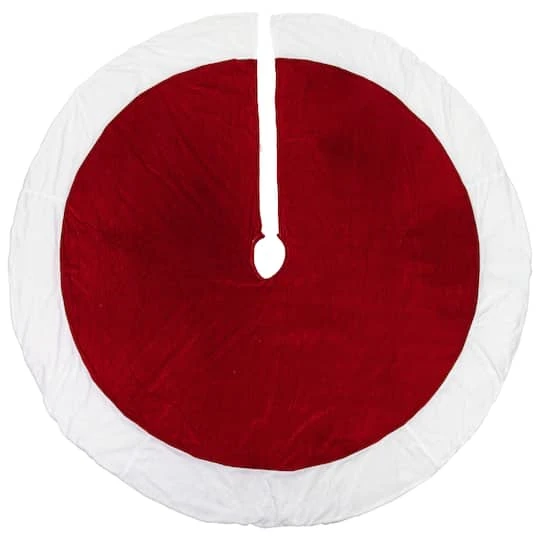 Northlight 5ft. Red & White Velvet Christmas Tree Skirt 7 Northlight 5ft. Red & White Velvet Christmas Tree Skirt - Image 5