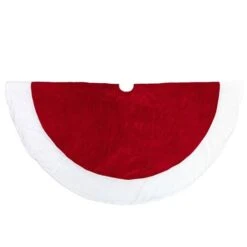 Northlight 5ft. Red & White Velvet Christmas Tree Skirt 17 Northlight 5ft. Red & White Velvet Christmas Tree Skirt -Holiday Glow D253709S 15