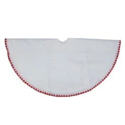 Northlight 26" White Shell Stitching Christmas Tree Skirt -Holiday Glow D253710S 12