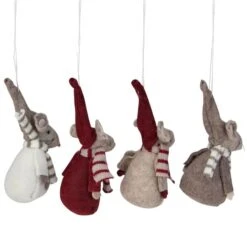Northlight 4ct. Red & Gray Standing Mice Ornaments -Holiday Glow D253781S 13