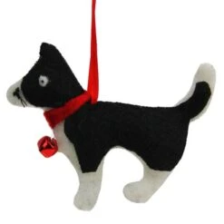 Northlight 4.5" Black & White Cat With Bell Ornament -Holiday Glow D253782S 13