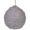 Northlight 3.25" Light Gray Knit Shatterproof Ball Ornament -Holiday Glow D253790S 1