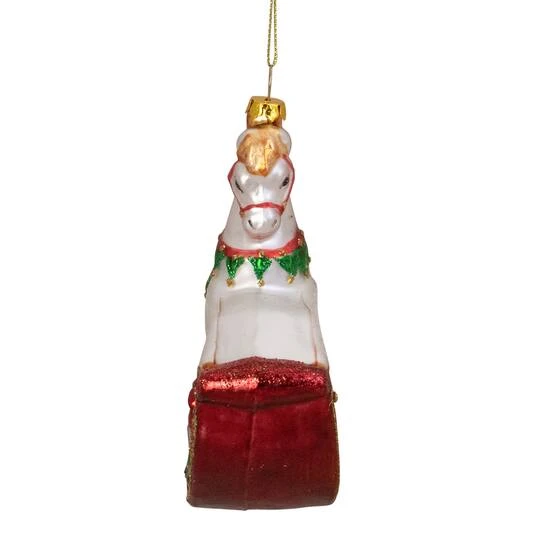 Northlight 5" Glass Traditional Rocking Horse With Gifts Ornament 8 Northlight 5" Glass Traditional Rocking Horse With Gifts Ornament - Image 6