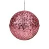 Northlight 6" Glittery Pink Sequin Ball Ornament -Holiday Glow D253798S 1