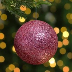 Northlight 6" Glittery Pink Sequin Ball Ornament -Holiday Glow D253798S 12