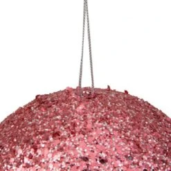 Northlight 6" Glittery Pink Sequin Ball Ornament -Holiday Glow D253798S 3