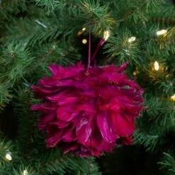 Northlight 5.5" Pink & Gold Glitter Tipped Feather Ball Ornament 10 Northlight 5.5" Pink & Gold Glitter Tipped Feather Ball Ornament -Holiday Glow D253799S 2