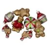 Northlight 8ct. 3" Gingerbread Men & Sweet Treats Glass Ornaments -Holiday Glow D253800S 1