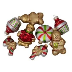 Northlight 8ct. 3" Gingerbread Men & Sweet Treats Glass Ornaments 11 Northlight 8ct. 3" Gingerbread Men & Sweet Treats Glass Ornaments -Holiday Glow D253800S 11