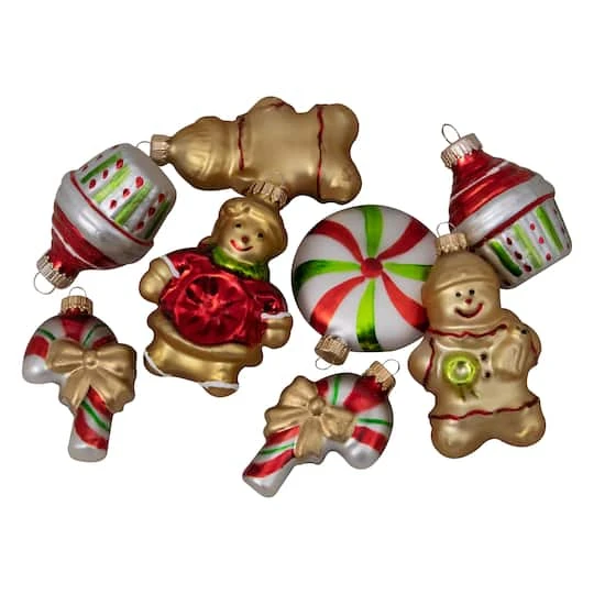Northlight 8ct. 3" Gingerbread Men & Sweet Treats Glass Ornaments 6 Northlight 8ct. 3" Gingerbread Men & Sweet Treats Glass Ornaments - Image 4