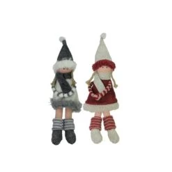 Northlight 4ct. 12"Plush Girl Doll With Scarf Ornaments 13 Northlight 4ct. 12"Plush Girl Doll With Scarf Ornaments -Holiday Glow D253805S 13