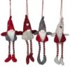 Northlight 4ct. 8" Red & Gray Plush Gnome Ornaments -Holiday Glow D253806S 1