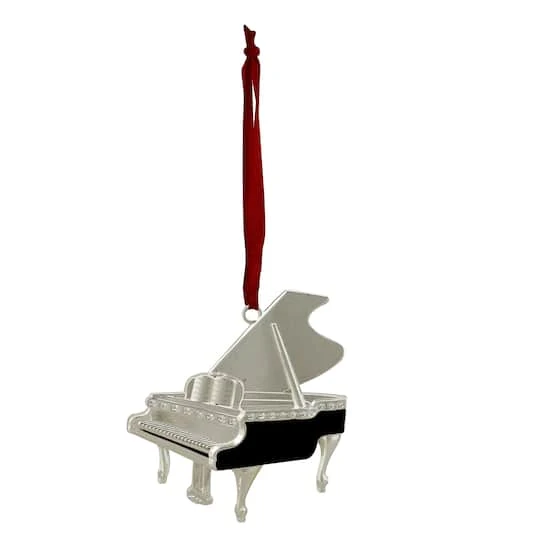 Northlight 3.5" Silver Plated Grand Piano Ornament 3 Northlight 3.5" Silver Plated Grand Piano Ornament