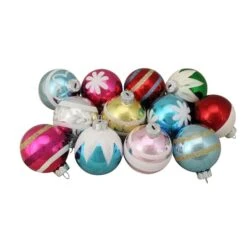 Northlight 12ct. 2.5" Frosted & Glittered Multicolor Glass Ball Ornaments 13 Northlight 12ct. 2.5" Frosted & Glittered Multicolor Glass Ball Ornaments -Holiday Glow D253817S 11