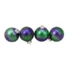 Northlight 4ct. 3.25" Purple & Green Striped Glass Ball Ornaments -Holiday Glow D253820S 1