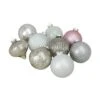 Northlight 9ct. 3.75" Silver 3-Finish Glass Ball & Onion Ornaments -Holiday Glow D253823S 1