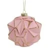 Northlight 4" Pink & Gold Geometric Glass Ball Ornament -Holiday Glow D253824S 1