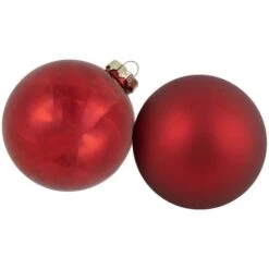 Northlight 96ct. 3.25" Matte & Shiny Red & Gold Glass Ball Ornaments -Holiday Glow D253826S 3