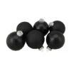 Northlight 6ct. 3.25" 2-Finish Black Glass Ball Ornaments -Holiday Glow D253828S 1