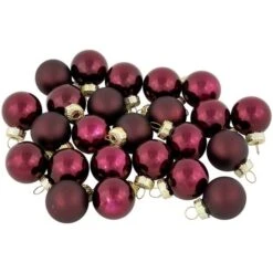 Northlight 24ct. 1" Shiny & Matte Red Glass Ball Ornaments -Holiday Glow D253837S 11