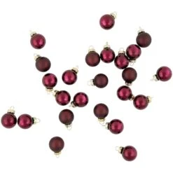 Northlight 24ct. 1" Shiny & Matte Red Glass Ball Ornaments -Holiday Glow D253837S 15