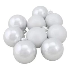 Northlight 9ct. 2.5" Shiny & Matte White Glass Ball Ornaments 6 Northlight 9ct. 2.5" Shiny & Matte White Glass Ball Ornaments -Holiday Glow D253845S 1 1