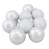 Northlight 9ct. 2.5" Shiny & Matte White Glass Ball Ornaments -Holiday Glow D253845S 1