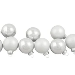 Northlight 9ct. 2.5" Shiny & Matte White Glass Ball Ornaments 7 Northlight 9ct. 2.5" Shiny & Matte White Glass Ball Ornaments -Holiday Glow D253845S 2
