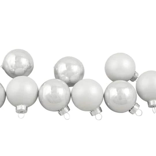Northlight 9ct. 2.5" Shiny & Matte White Glass Ball Ornaments 5 Northlight 9ct. 2.5" Shiny & Matte White Glass Ball Ornaments - Image 3