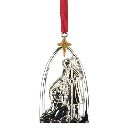 Northlight 3.75" Gold & Silver Nativity Scene Ornament 4 Northlight 3.75" Gold & Silver Nativity Scene Ornament - Image 2