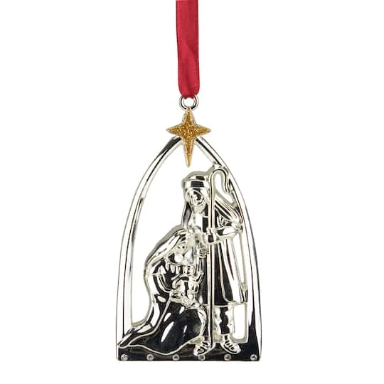 Northlight 3.75" Gold & Silver Nativity Scene Ornament 8 Northlight 3.75" Gold & Silver Nativity Scene Ornament - Image 6