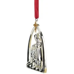 Northlight 3.75" Gold & Silver Nativity Scene Ornament 14 Northlight 3.75" Gold & Silver Nativity Scene Ornament -Holiday Glow D253848S 3
