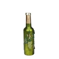 Northlight 6" Green & Silver Mercury Finish Wine Bottle Ornament -Holiday Glow D253849S 13