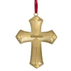 Northlight 3.5" Green & Gold Layering Effect With Crystals Cross Ornament -Holiday Glow D253850S 14