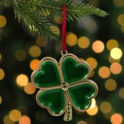 Northlight Green & Gold Luck Of The Irish Clover Ornament 13 Northlight Green & Gold Luck Of The Irish Clover Ornament -Holiday Glow D253855S 2