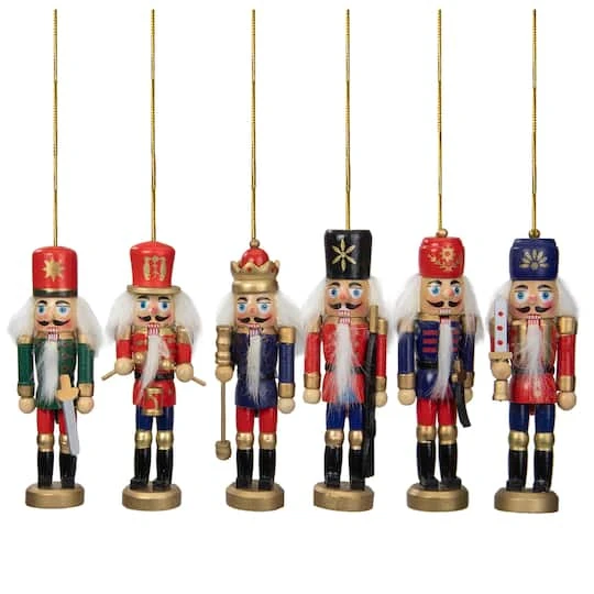 Northlight 6ct. Classic Nutcracker Ornaments 4 Northlight 6ct. Classic Nutcracker Ornaments - Image 2