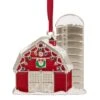Northlight Red & White Enamel Barn House Ornament -Holiday Glow D253858S 1