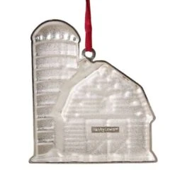 Northlight Red & White Enamel Barn House Ornament -Holiday Glow D253858S 14