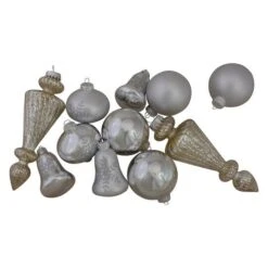 Northlight 36ct. Silver Contemporary Ornaments -Holiday Glow D253859S 11