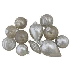 Northlight 36ct. Silver Contemporary Ornaments -Holiday Glow D253859S 13