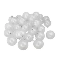 Northlight 32ct. Clear Shatterproof Shiny Christmas Ball Ornaments -Holiday Glow D253863S 11